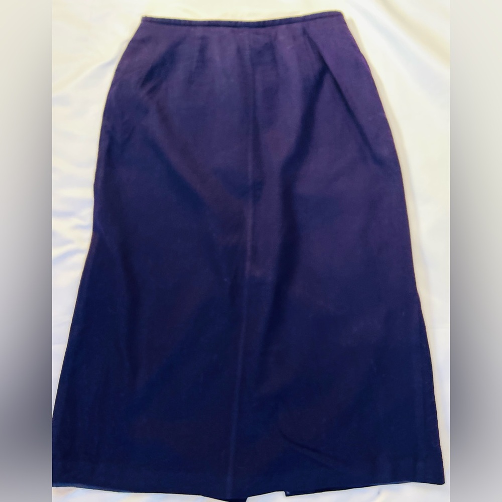 Vintage Talbots Deep Purple Midi Wool Pencil Skirt Size 8